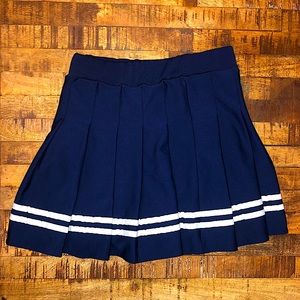 Navy Blue Pleated Cheerleader Skirt